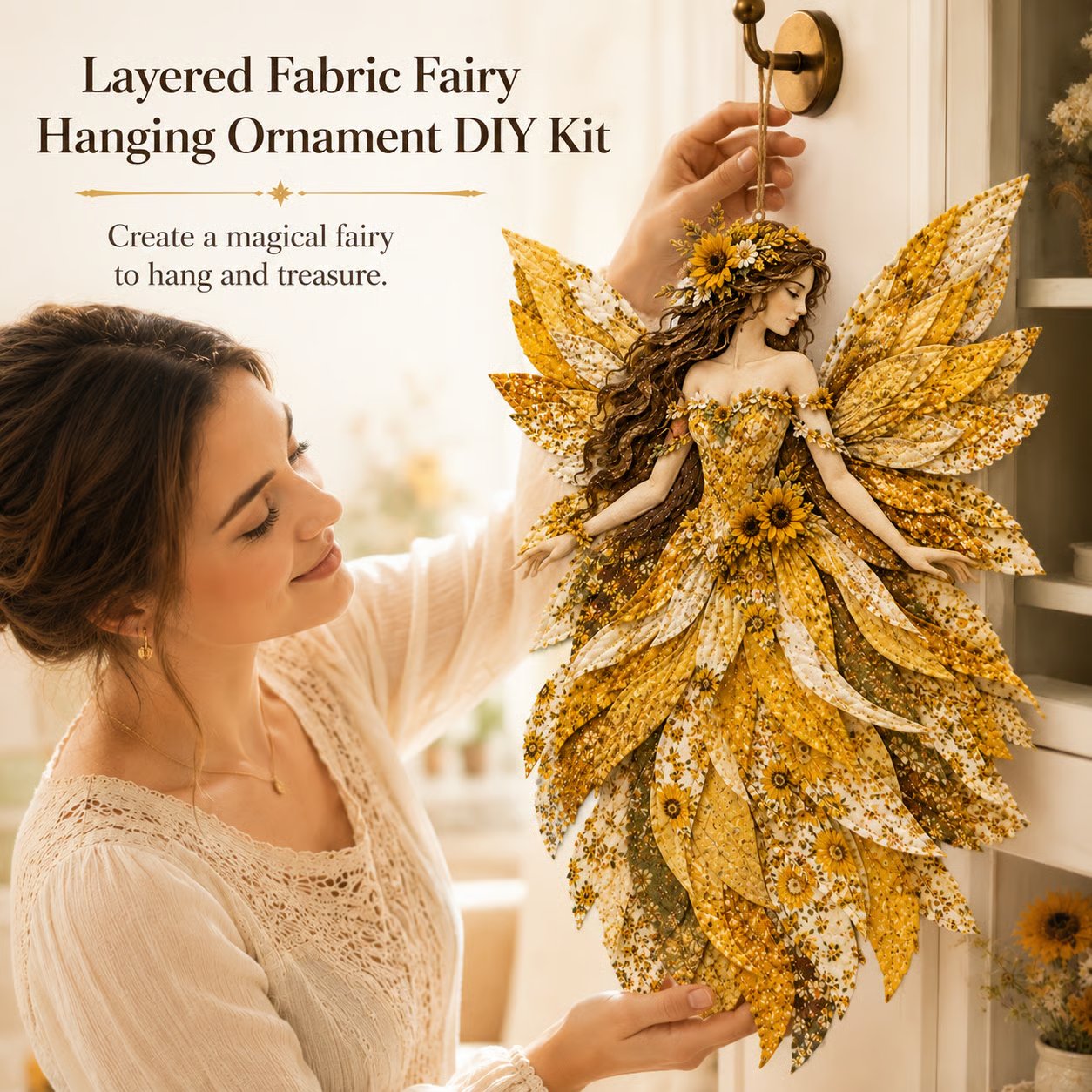 Sada Feen Patchwork DIY | Víla z květinových látek | Začátečnicky přátelská sada pro tvoření | PatchBloom