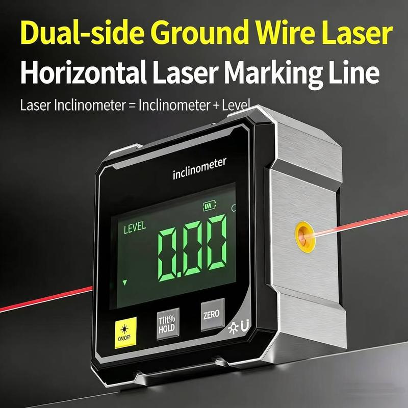 Digitální laserový úhloměr | Čtyřstranný magnet | USB nabíjení | AngleMaster