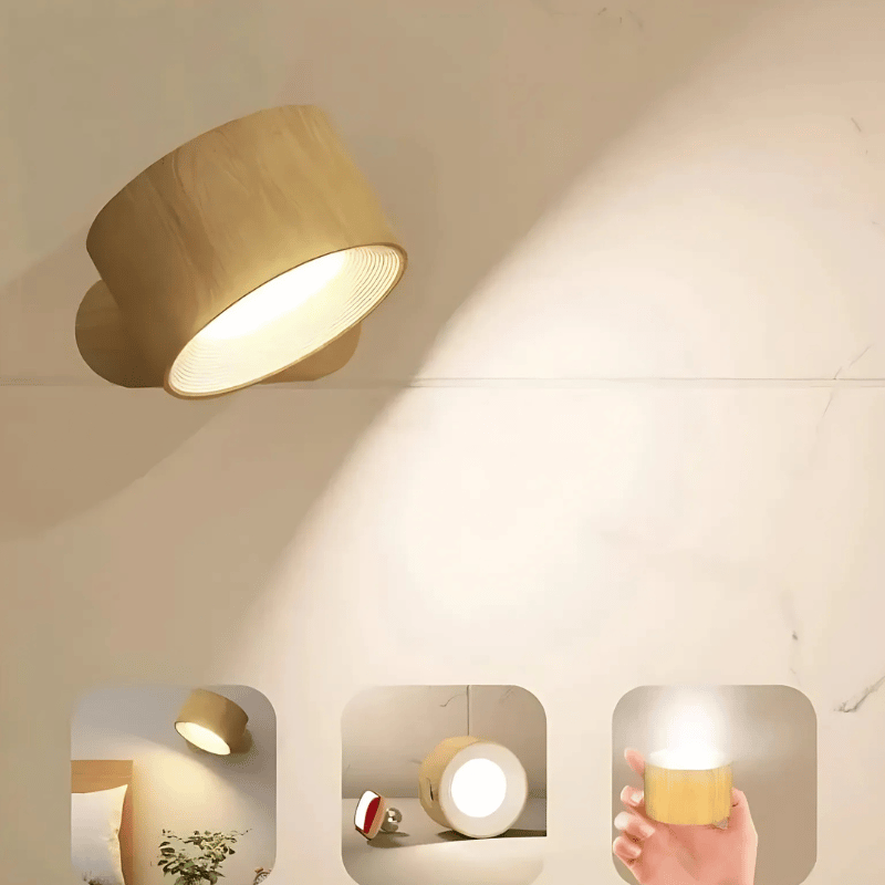 LED-Wandlampe Kabellos | 360° Drehbar | Warmes Leselicht | TwistLight