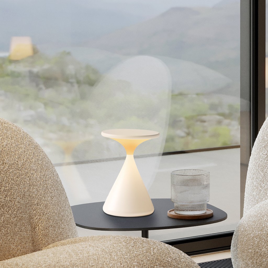 Lampada da tavolo LED a forma di clessidra | Dimmerabile e senza fili | Luce d’atmosfera calda | LumaCone