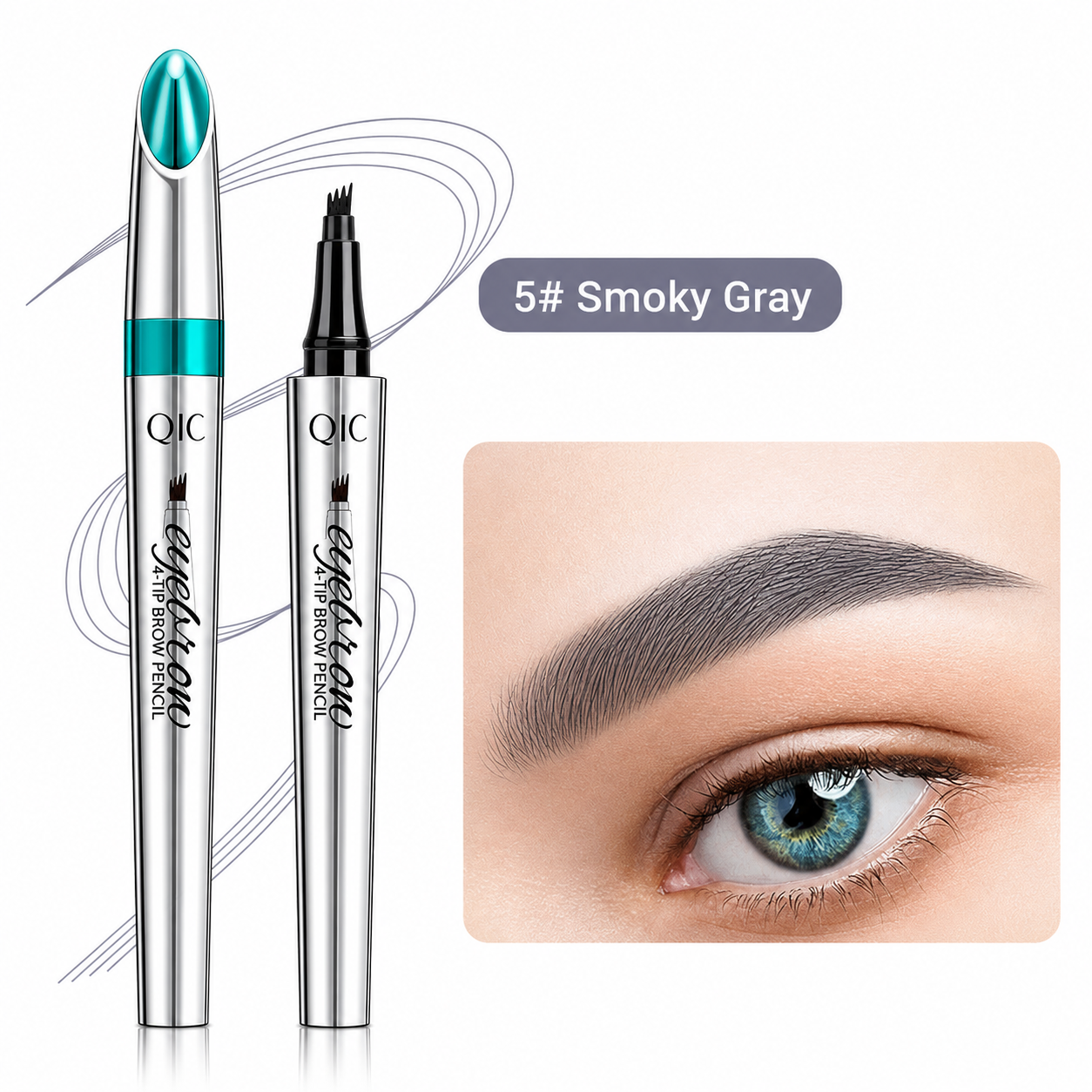 Augenbrauenstift | Wasserdichter 3D mit 4 Gabelspitzen | Microblading-Effekt | BrowFinesse