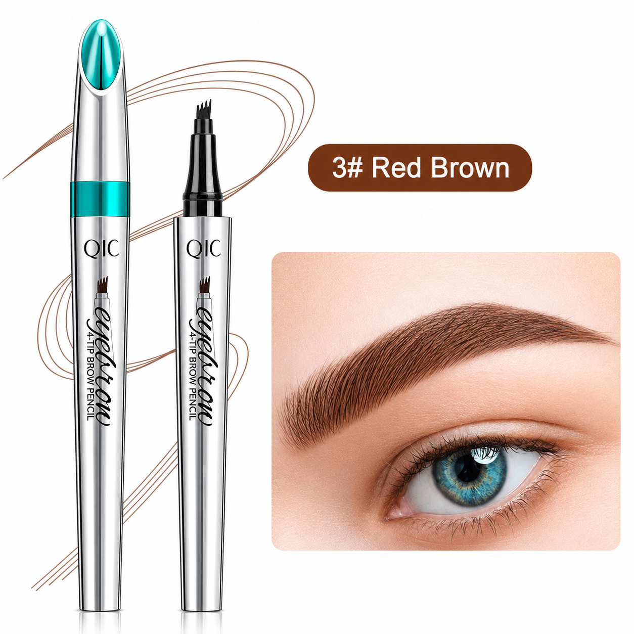 Augenbrauenstift | Wasserdichter 3D mit 4 Gabelspitzen | Microblading-Effekt | BrowFinesse