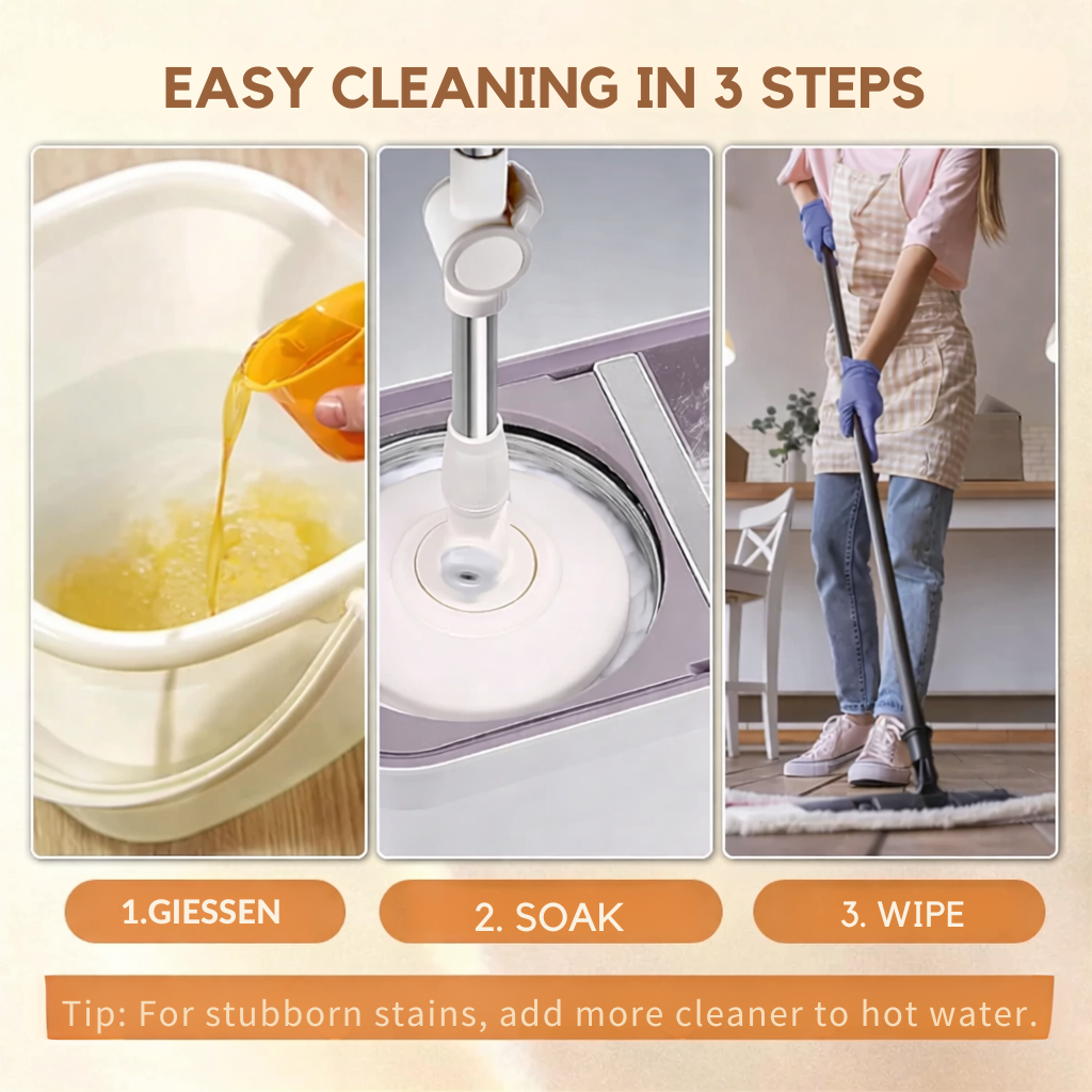 Bodenwischer | Bodenreiniger mit Politur | Reinigt und pflegt in einem Wisch | CleanerPro
