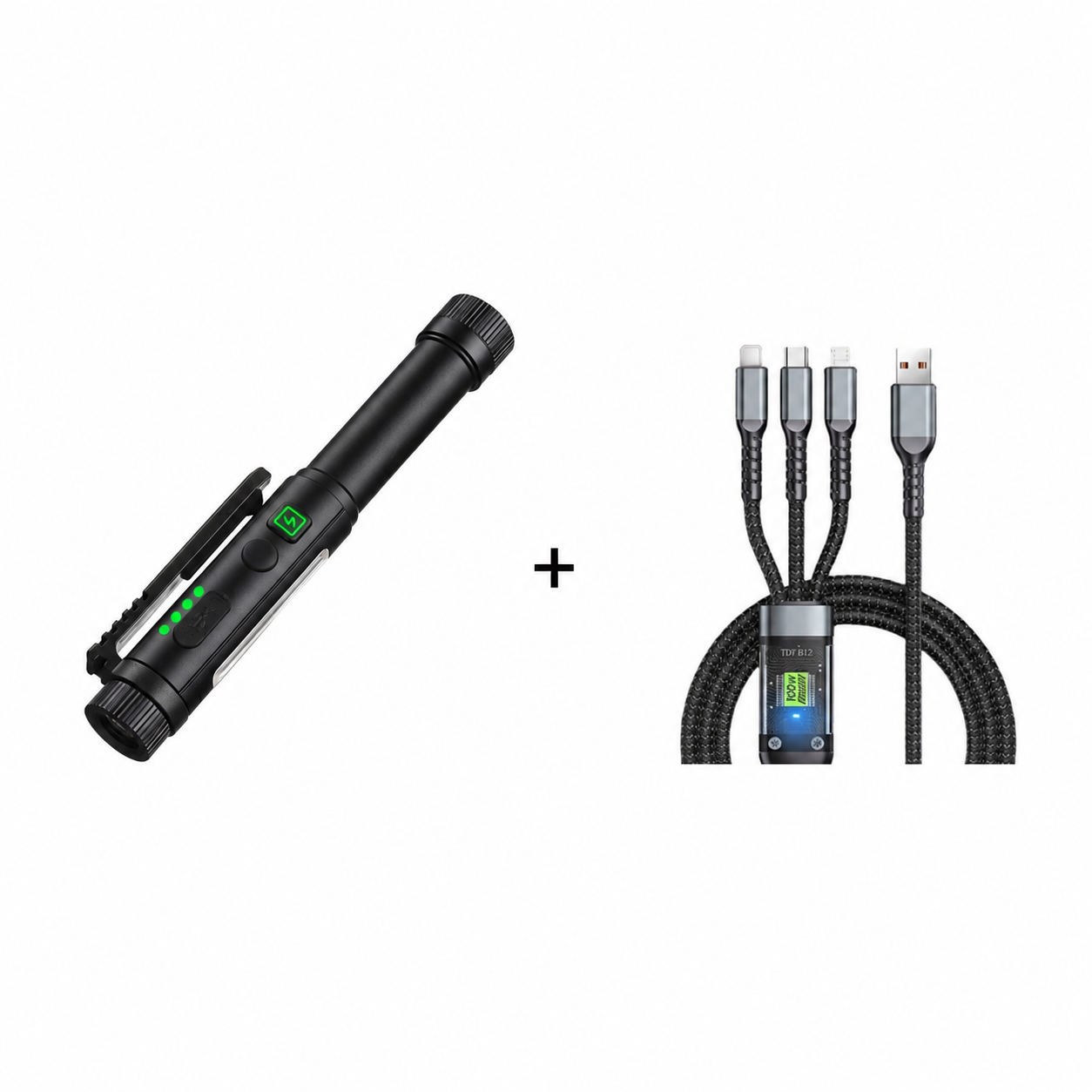 2v1 LED svítilna ve tvaru pera | Bodové a pracovní světlo | Magnetická základna a klip, indikátor nabití | LumoPen