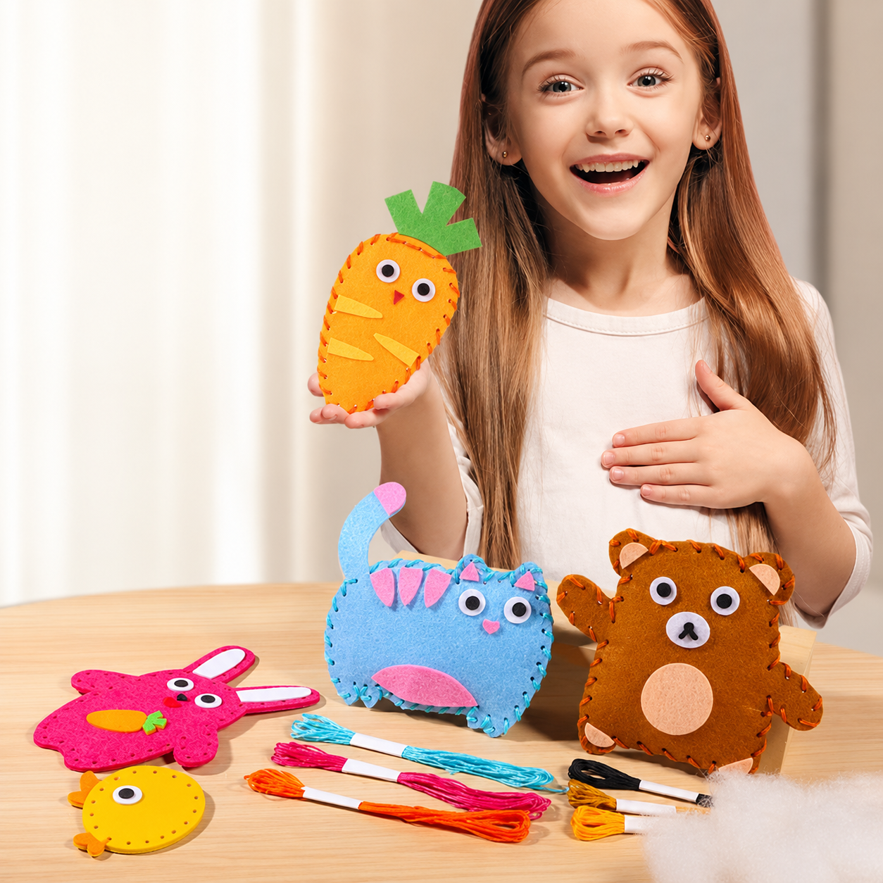 Kinder-Nähset | Fördert Feinmotorik & Kreativität | Bildschirmfreie Bastelaktivität | StitchKids