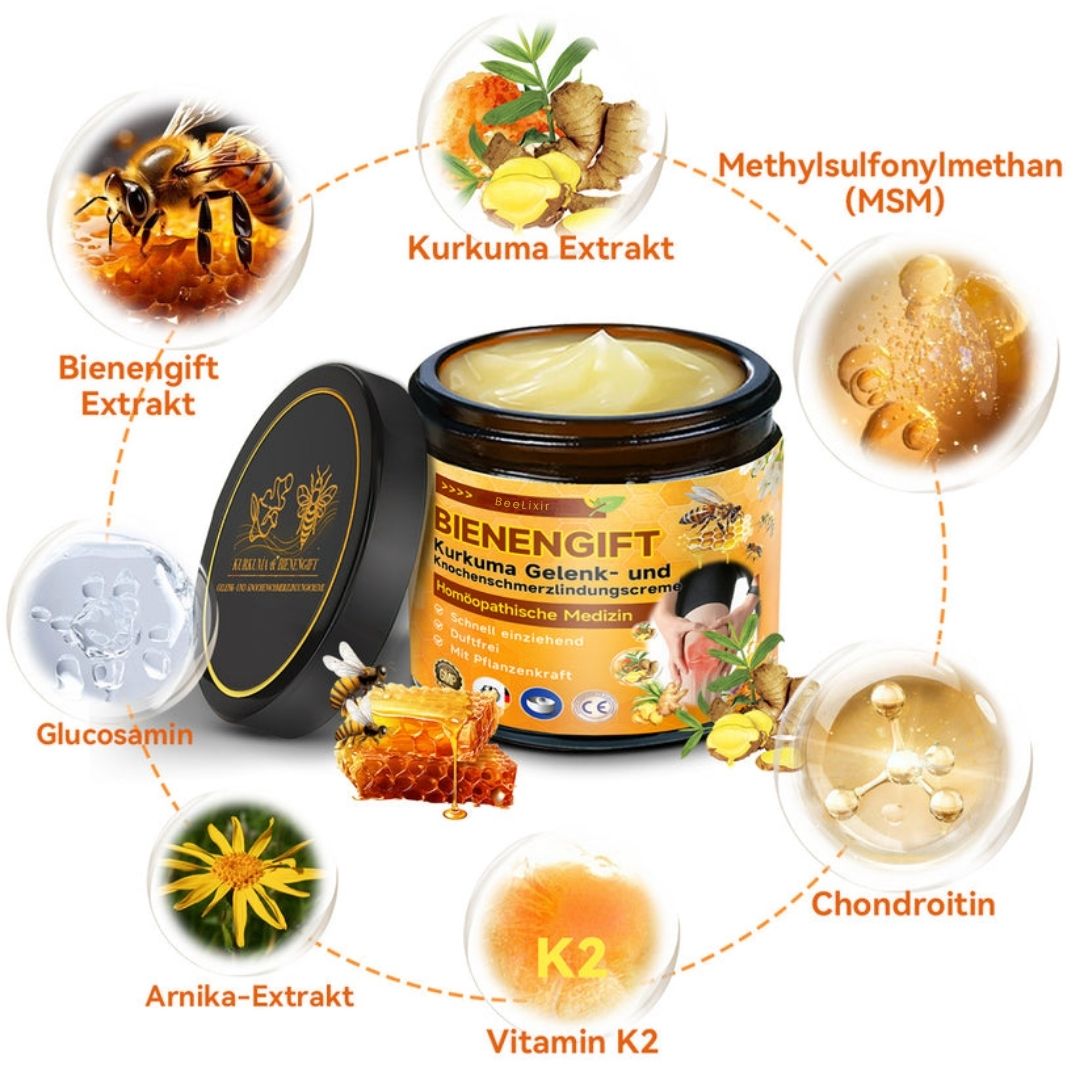 Creme Salbe | Bienengiftcreme Pflege | Hyaluron Kollagen Formel | BeeLixir