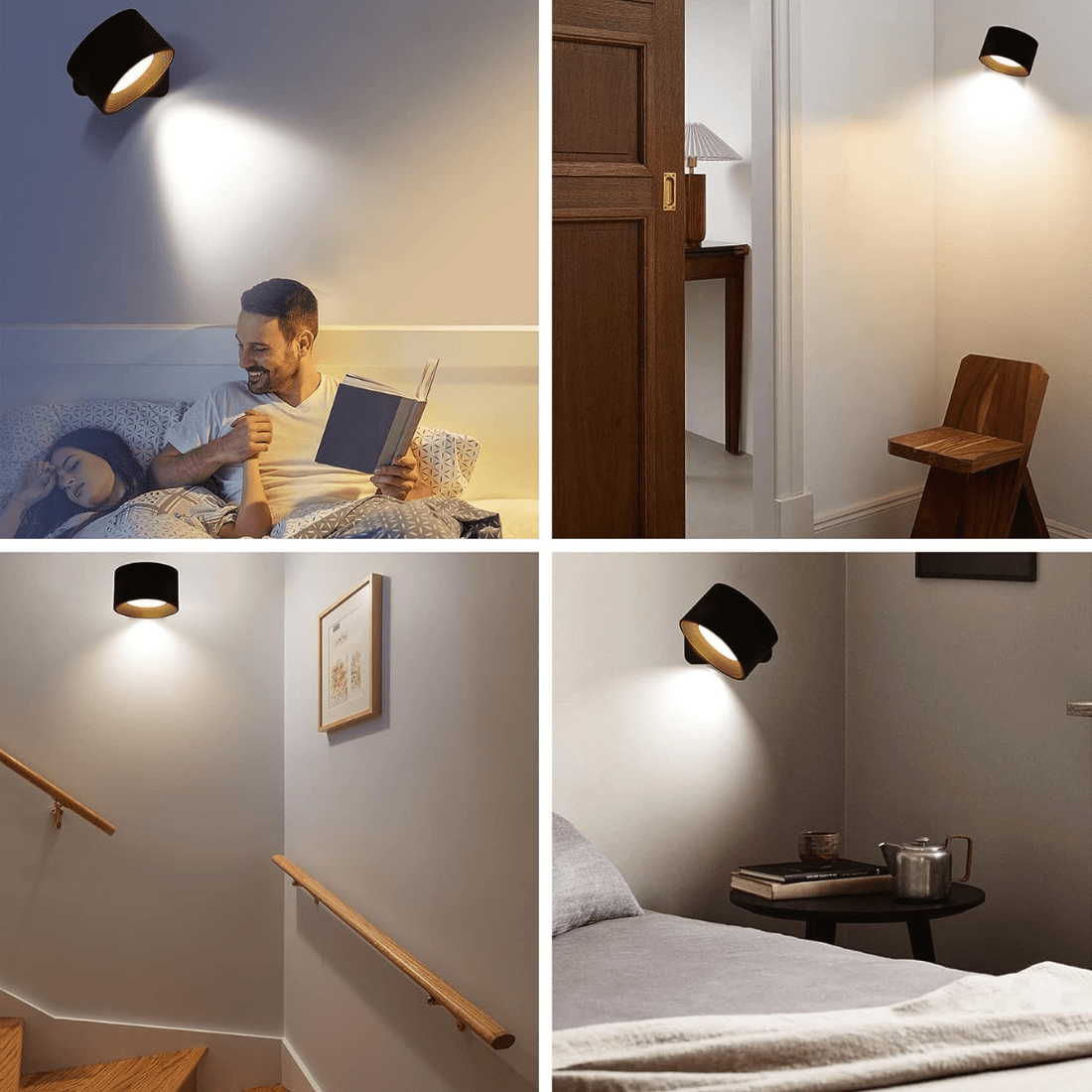 Lumină de perete la 360° | Fără cablu și reîncărcabilă | Impermeabilă | OmniGlow