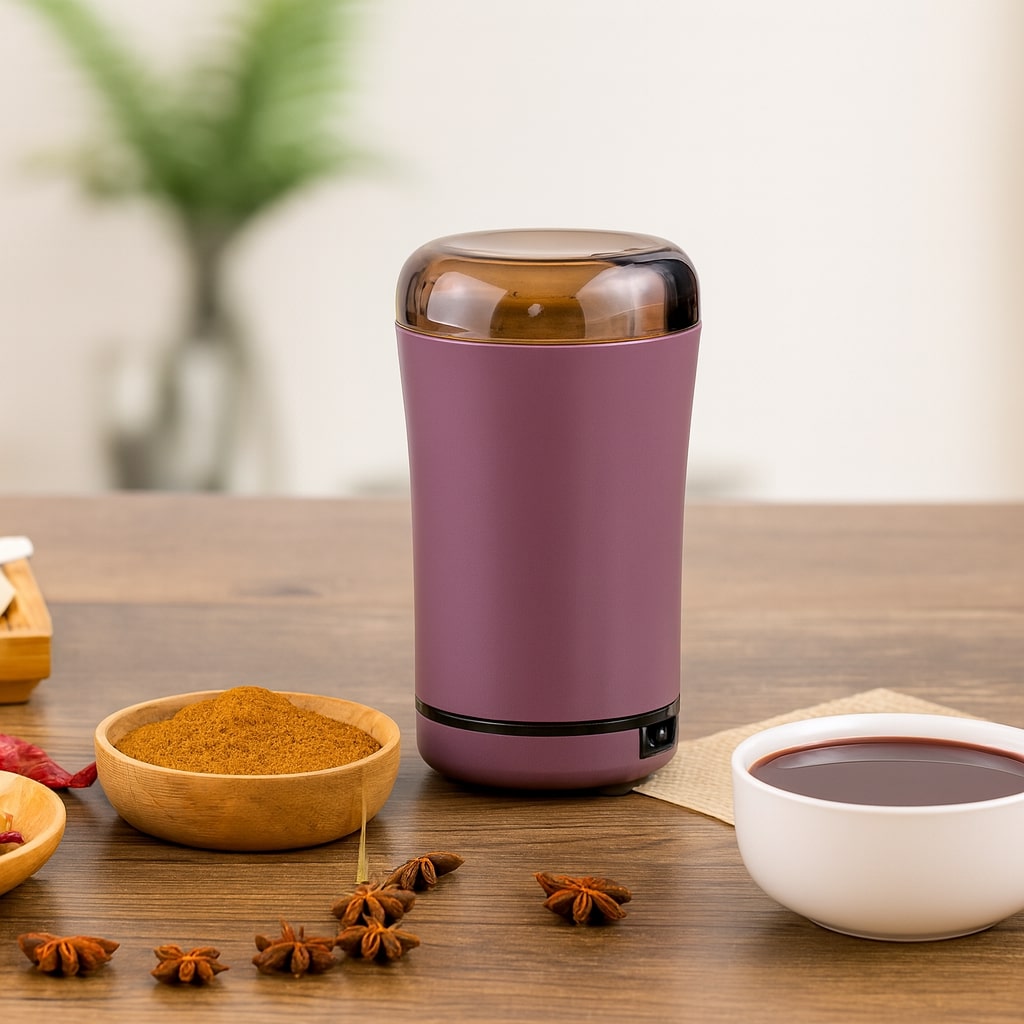 Elektrische Kaffeemühle | Mahlt Bohnen, Gewürze & Kräuter | Bedienung per Knopfdruck | FreshMill