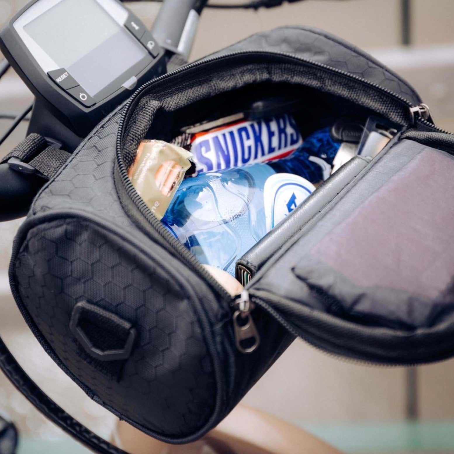 Fahrrad-Lenkertasche mit Touchscreen-Fenster | Spritzwasserschutz | Sicherer Klettverschluss Halt | RideShield