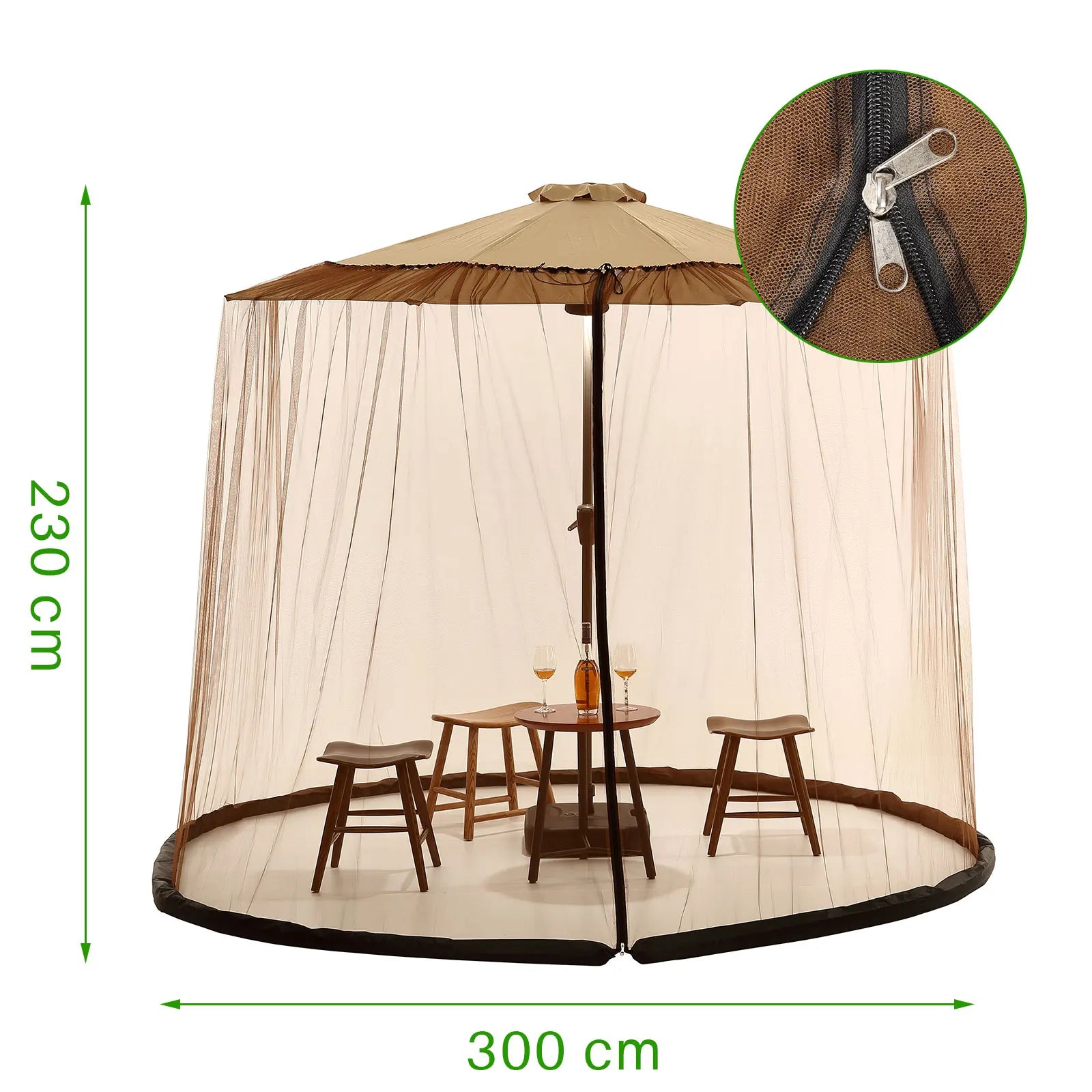 Feinmaschiges Netz hält Mücken ab | Bis zu 240 cm | Elegantes Design | Meshield