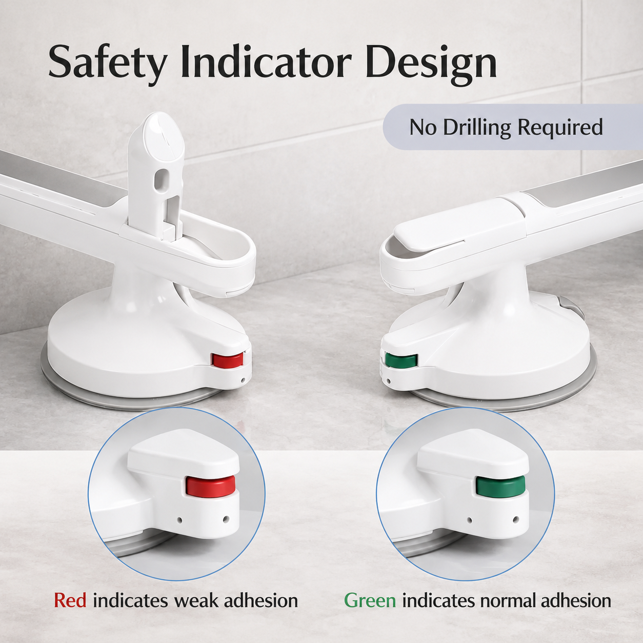 Maniglia di supporto per doccia, vasca da bagno o WC | Senza forare | Presa sicura | StableHold