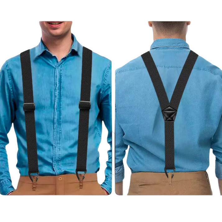 Herren Hosenträger mit X-Förmigem | Rücken & Hakenclips | 3,8 cm Breite Elastikbänder | StrapWorks