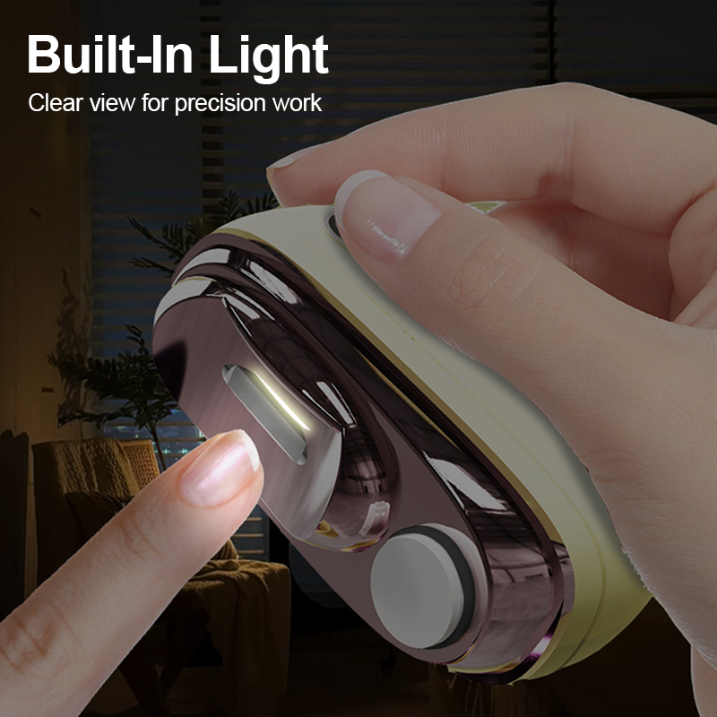 Tagliaunghie Elettrico Intelligente 2-in-1 | Taglia e Lima, Lima a 360° | Luce LED, Batteria USB | NailEase