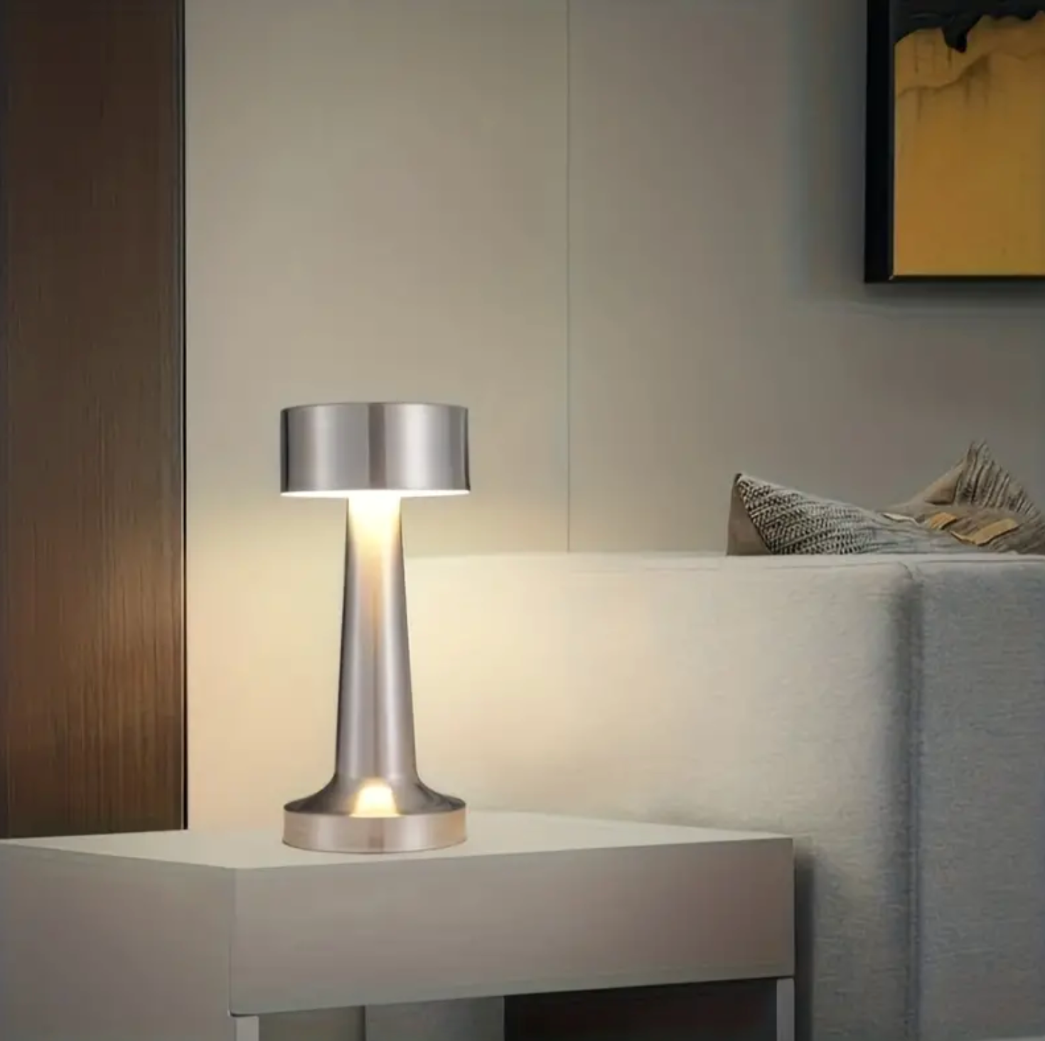 Trådløs dæmpbar LED-bordlampe | Touch-betjening | Batteridrevet bordlampe | GlowPillar