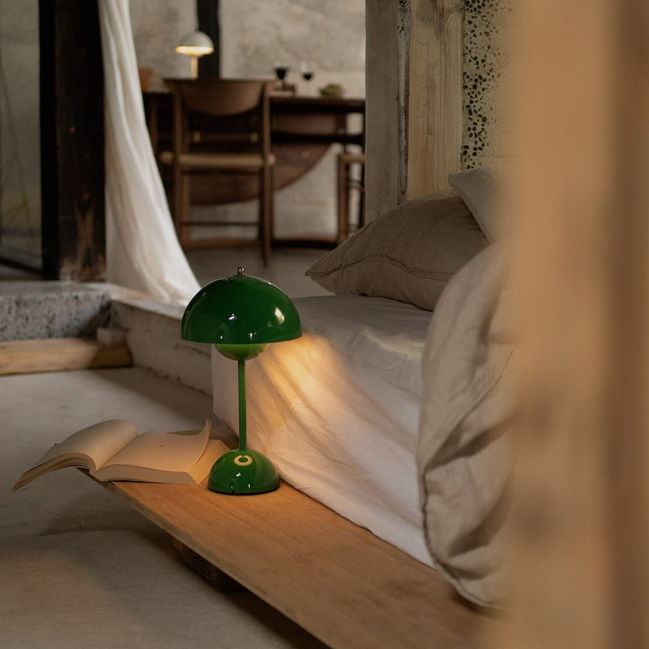 Lampada da tavolo LED senza fili | Design retrò a forma di fungo | Dimmerabile con comandi touch | LumaShade