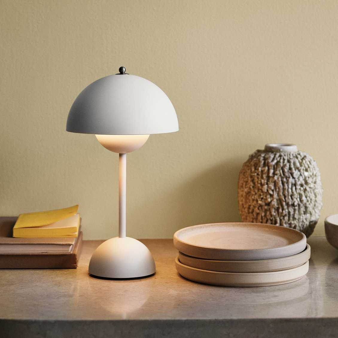 Lampada da tavolo LED senza fili | Design retrò a forma di fungo | Dimmerabile con comandi touch | LumaShade