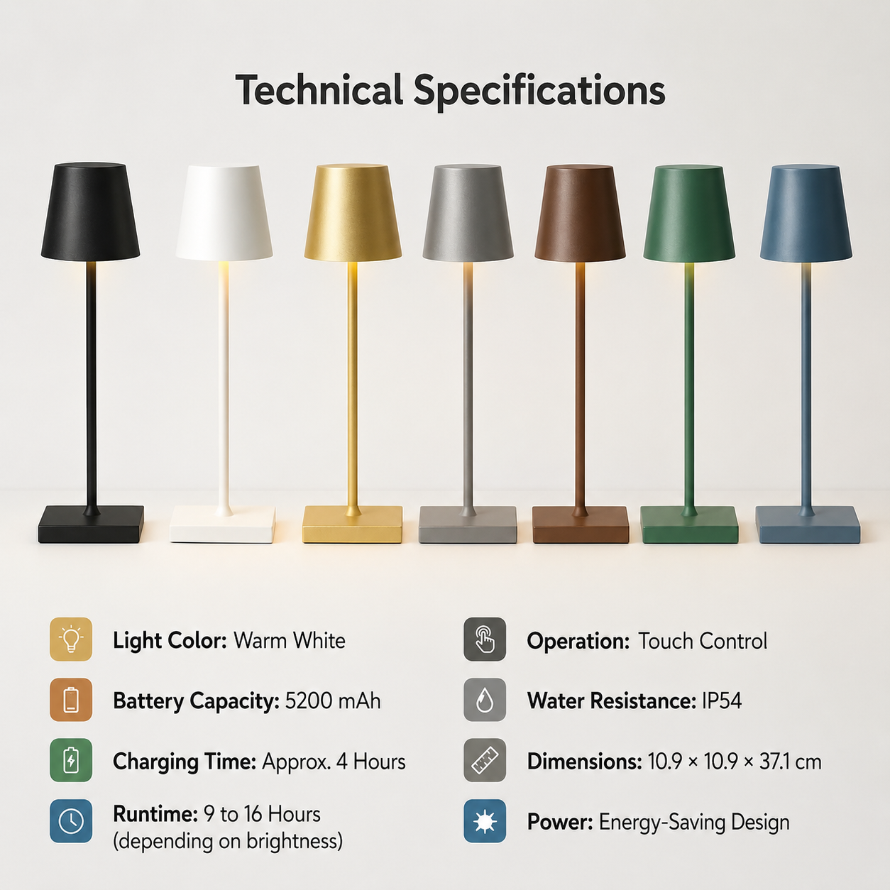 Kabellose Tischlampe | Dimmbar mit Touch | LED-Akkulampe | BrightNomad