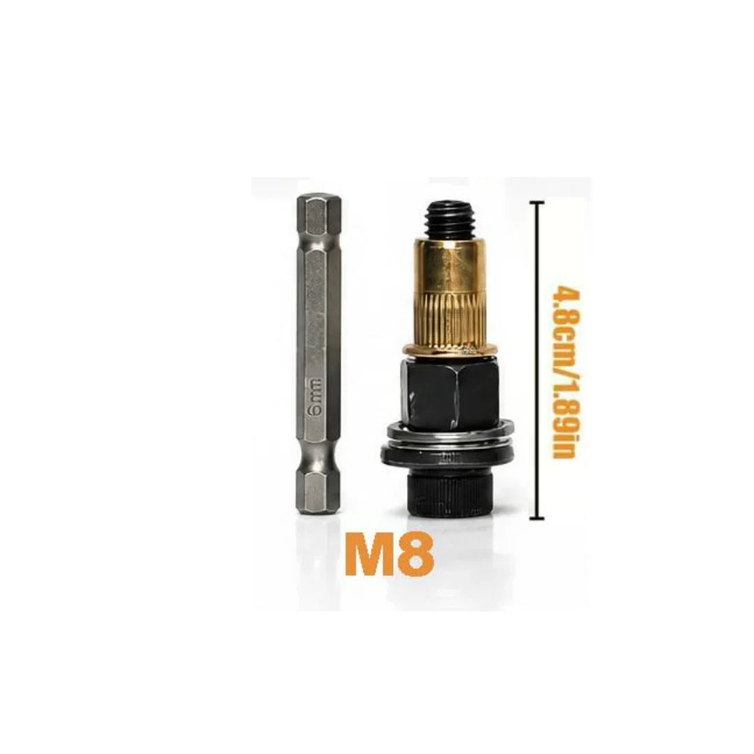Set de scule pentru piulițe cu cap înecat | M3 până la M8 cu cutie de depozitare | Capete sortate cu diagramă | RivetPro