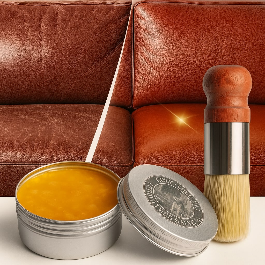 Cuidado del cuero para sofá | Renueva el brillo y protege contra grietas | Incoloro para todo tipo de cueros | LeatherLuxe