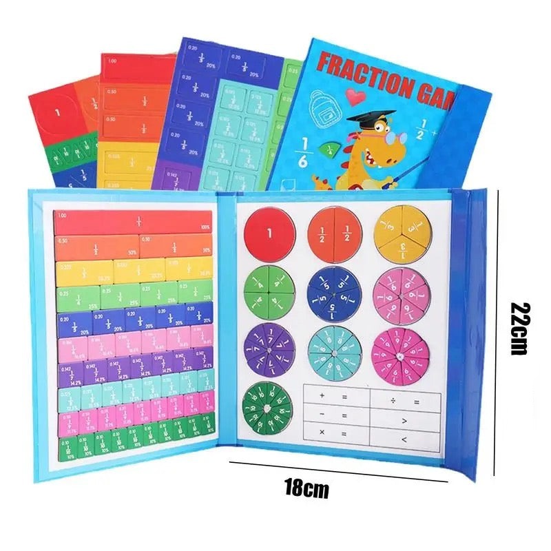 Jeu de mathématiques magnétique | Pour apprendre les fractions | Jouet éducatif avec tableau et stylo | MathMagnet
