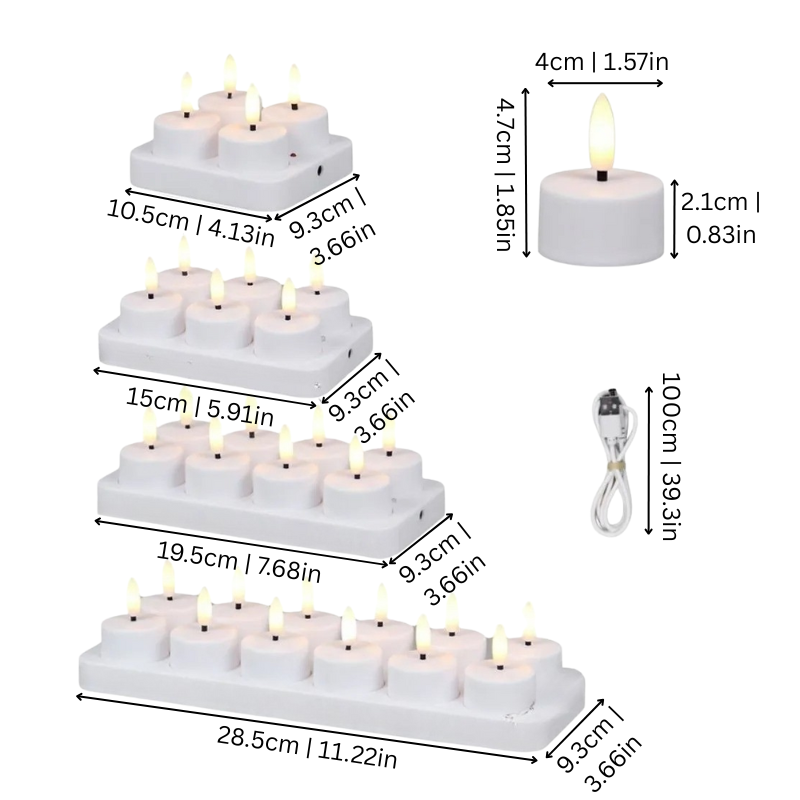 Rechargeable Flameless Candles | With Remote Control & Timer | USB Rechargeable | FlameFree