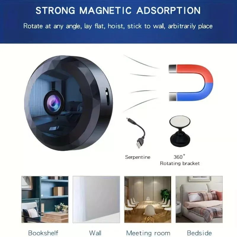 Magnetisk mini-WiFi-kamera | WLAN-overvågning | Med MicroSD-optagelse | SafeView