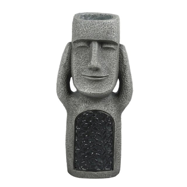 Osterinsel Statue Garten Karnzumentopf | Harzmaterial | Drei Charaktervarianten | Isleglow