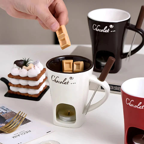 Fondue zážitek s rozpuštěnou čokoládou | Rozpouští čokoládu a sýr bez elektřiny | Vhodné do myčky nádobí | ChocoMelt