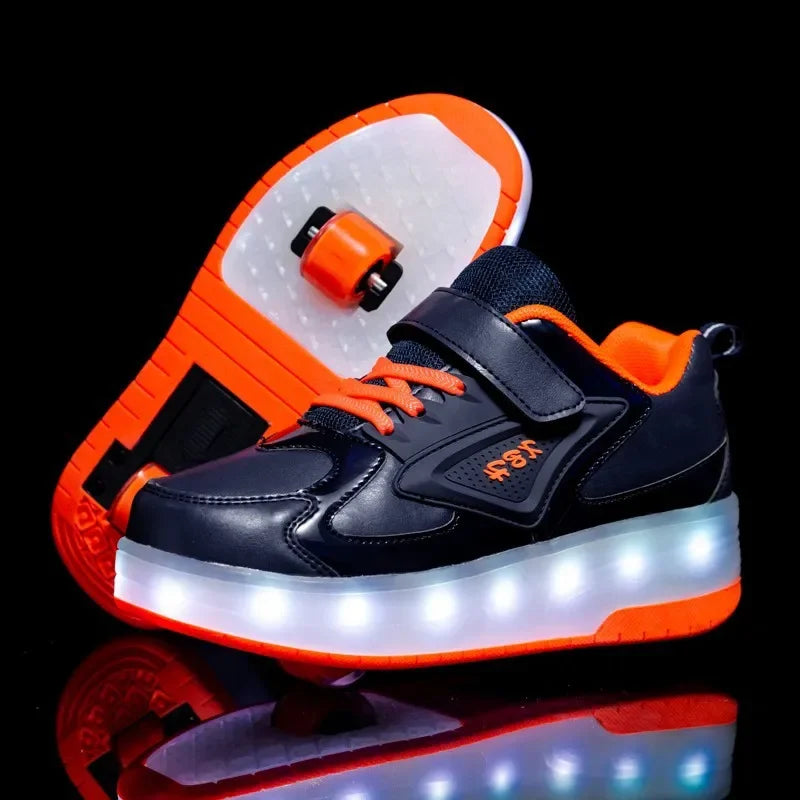LED-Rollenschuhe für Kinder | Ausklappbaren Rollen | Leuchtende Sohle | RollBeam