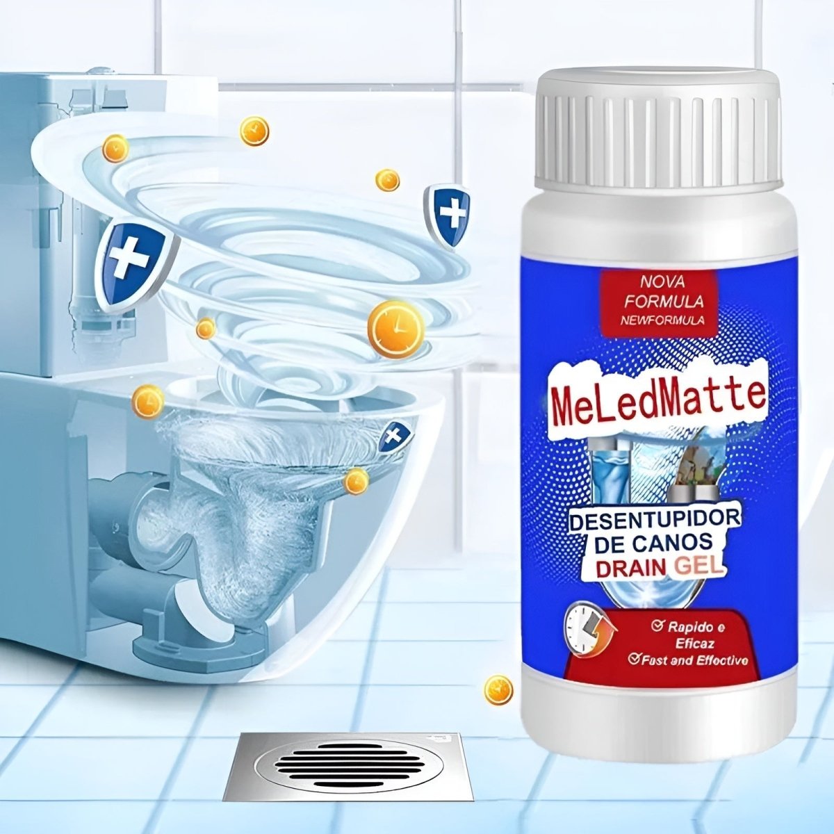Déboucheur pour canalisations | Dissout la graisse, les cheveux et les résidus organiques | Pour la cuisine, la salle de bains et les WC | ClearFlow