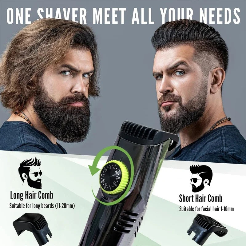 Beard trimmer | Integrated hair catcher & length wheel | Cordless | NeatBeard