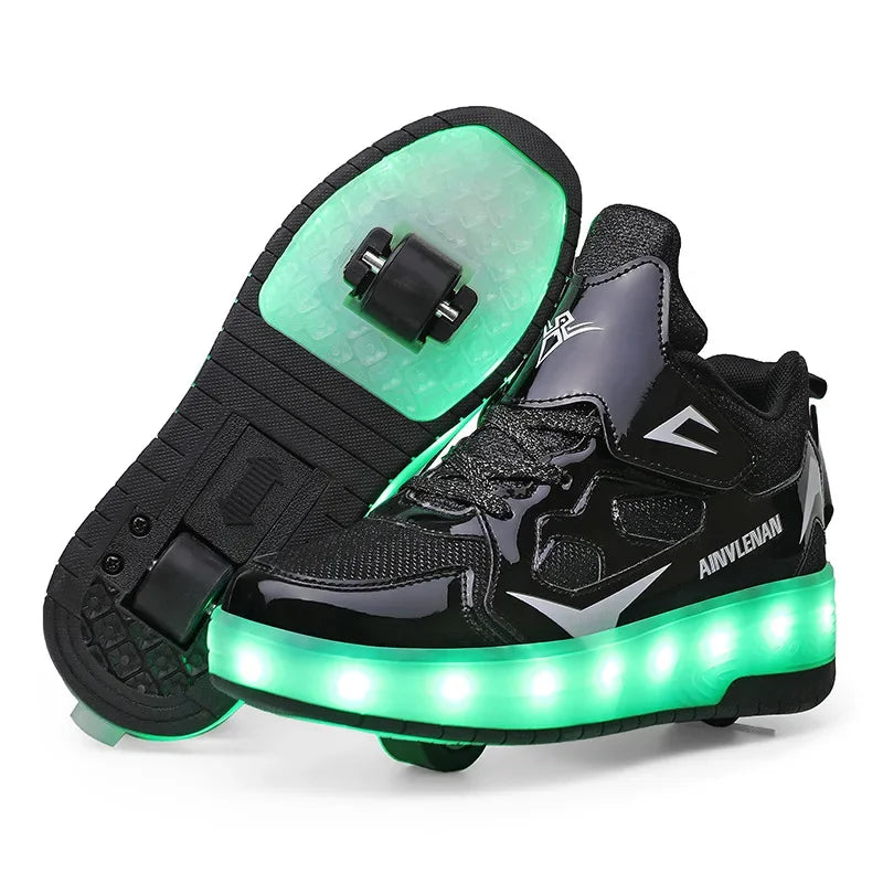 LED-Rollenschuhe für Kinder | Ausklappbaren Rollen | Leuchtende Sohle | RollBeam
