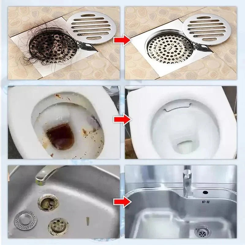 Déboucheur pour canalisations | Dissout la graisse, les cheveux et les résidus organiques | Pour la cuisine, la salle de bains et les WC | ClearFlow
