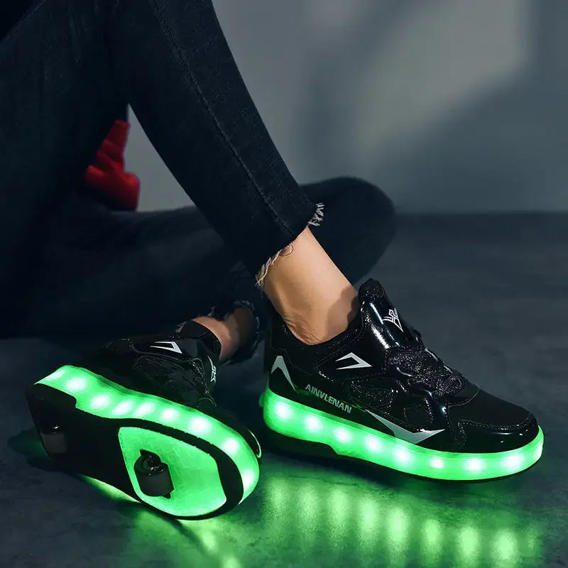 LED-Rollenschuhe für Kinder | Ausklappbaren Rollen | Leuchtende Sohle | RollBeam