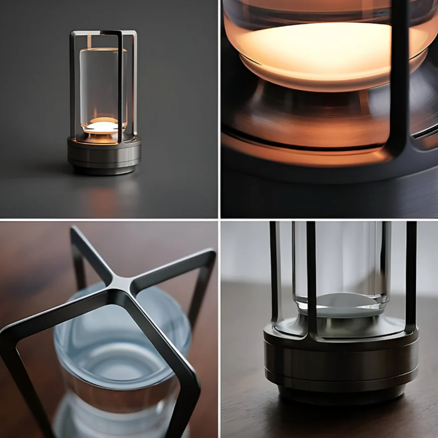 Bezdrátová stolní lampa | Křišťálový design | Stmívání dotykem | CrystalGlow