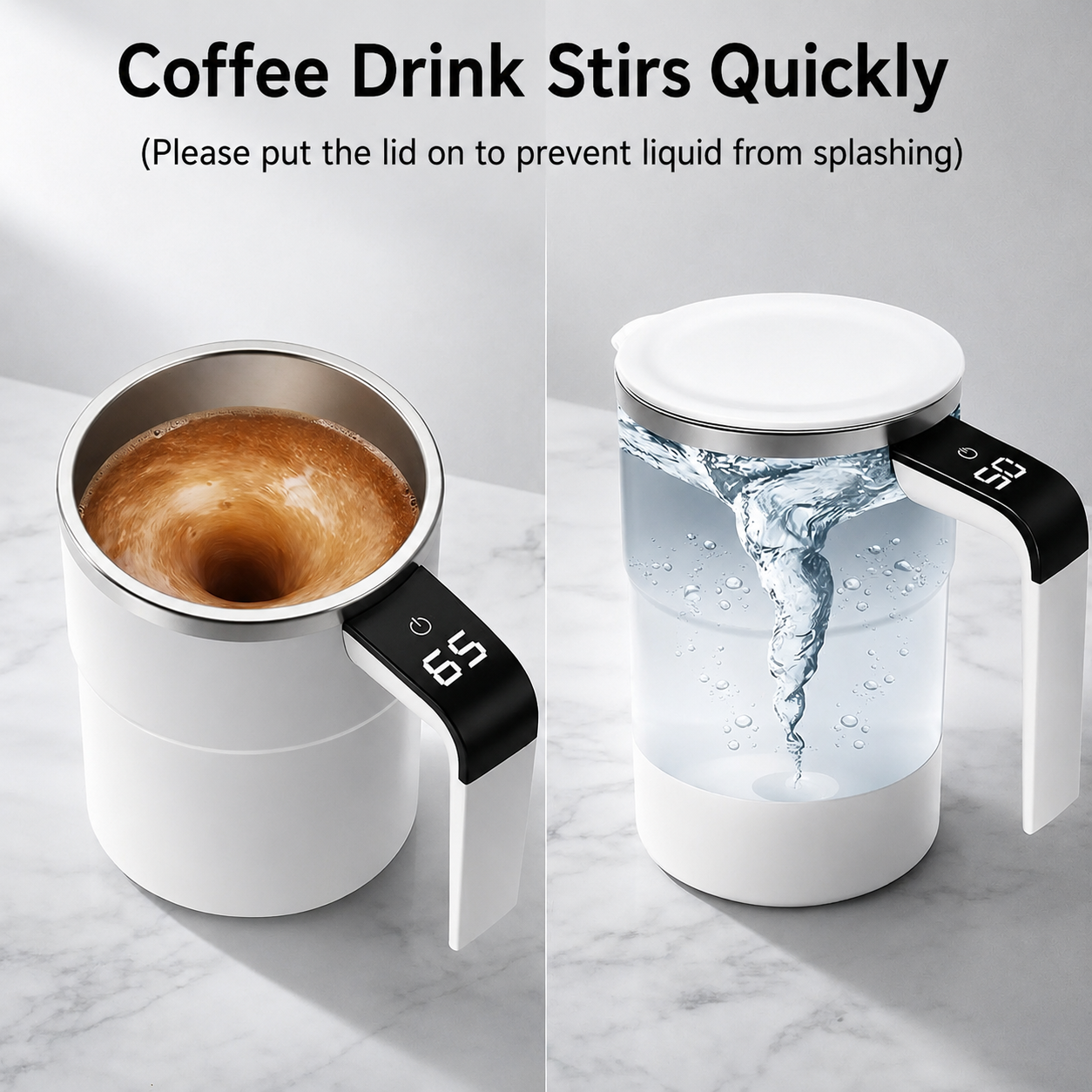Selbstrührende Tasse | mit Temperaturanzeige | Rührt Automatisch | WhirlCup