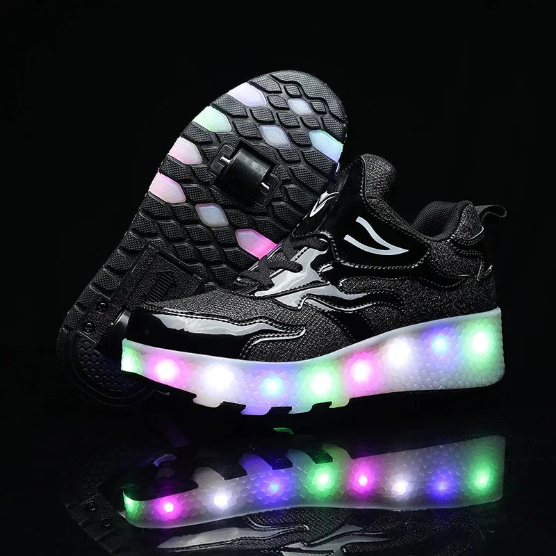LED-Rollenschuhe für Kinder | Ausklappbaren Rollen | Leuchtende Sohle | RollBeam