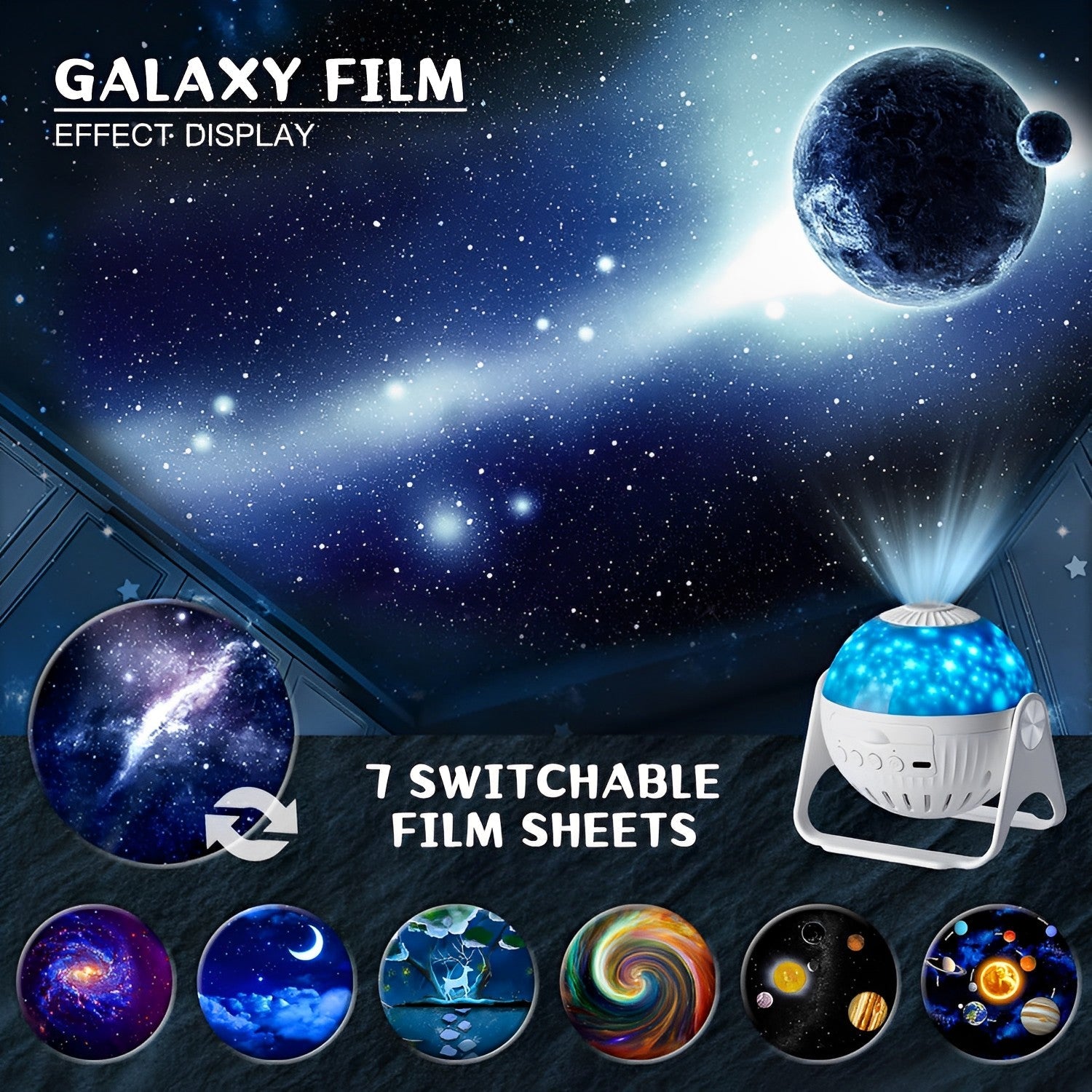 StarryNight™ - 7 in 1 Realistischer Planetariumsprojektor