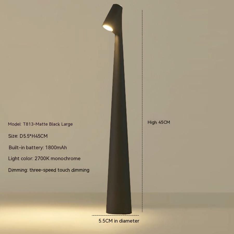Tischlampe | Drahtlos dimmbare LED | Metallgehäuse | Wiederaufladbarer Akku mit 20 Stunden Laufzeit | Lumora