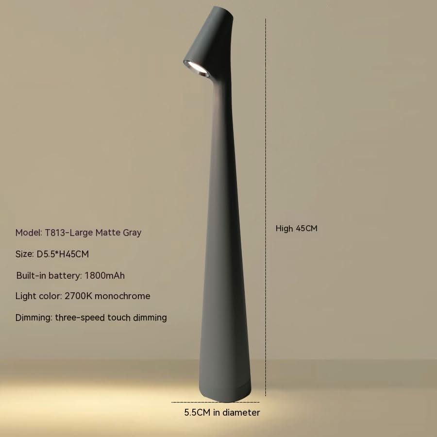 Tischlampe | Drahtlos dimmbare LED | Metallgehäuse | Wiederaufladbarer Akku mit 20 Stunden Laufzeit | Lumora