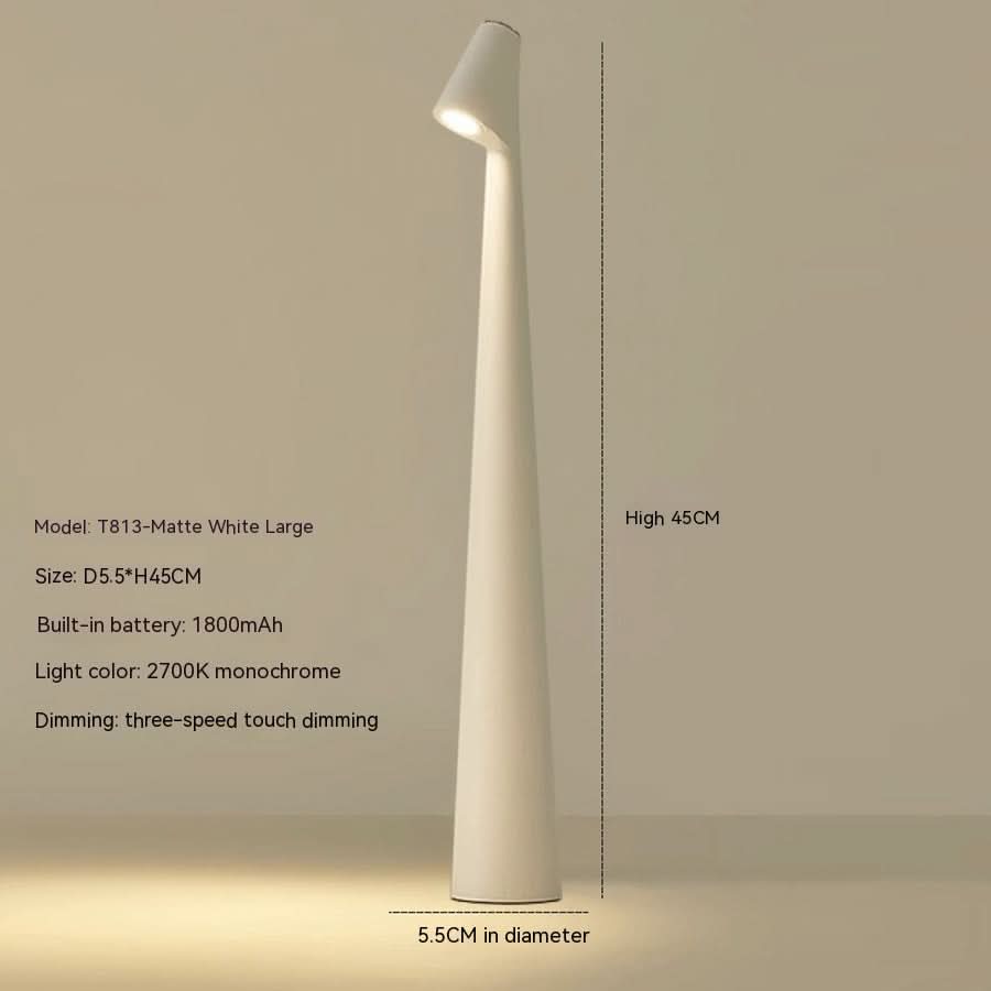 Tischlampe | Drahtlos dimmbare LED | Metallgehäuse | Wiederaufladbarer Akku mit 20 Stunden Laufzeit | Lumora