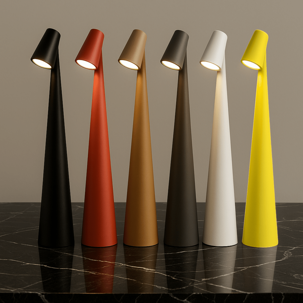 Tischlampe | Drahtlos dimmbare LED | Metallgehäuse | Wiederaufladbarer Akku mit 20 Stunden Laufzeit | Lumora