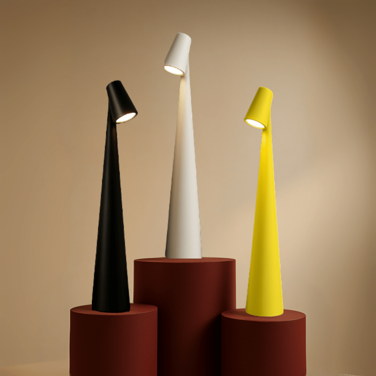 Tischlampe | Drahtlos dimmbare LED | Metallgehäuse | Wiederaufladbarer Akku mit 20 Stunden Laufzeit | Lumora