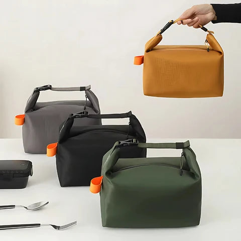 Saco de almoço dobrável e isotérmico | com pega de transporte | mantém os alimentos frescos | FreshCarry