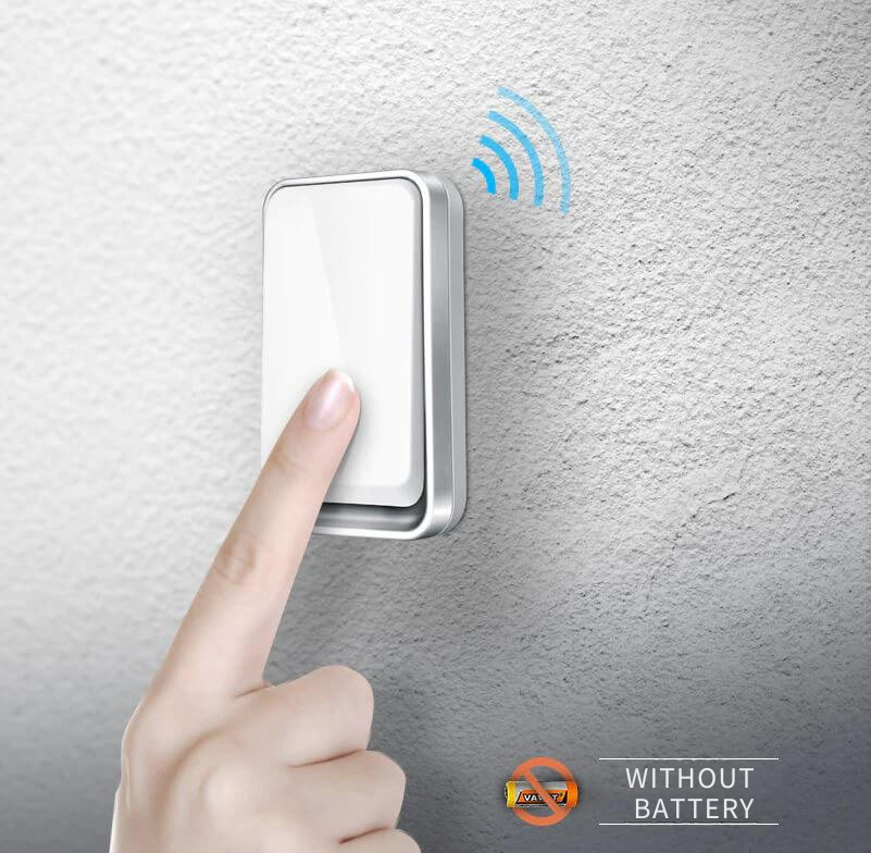 Kabellose Batterielose Smarte Türklingel | 120m Reichweite |  Kinetische Energie | Ryngō