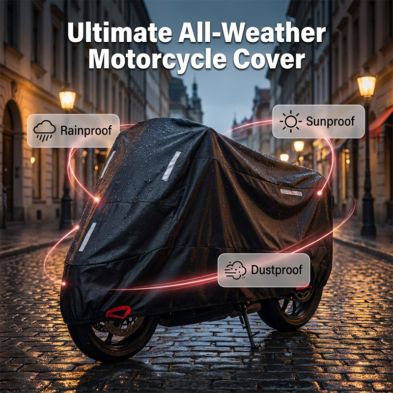 Wetterfeste Motorradabdeckung | Oxford-Gewebe | Reflexstreifen & Verstärkte Schlossöffnungen | StormShell