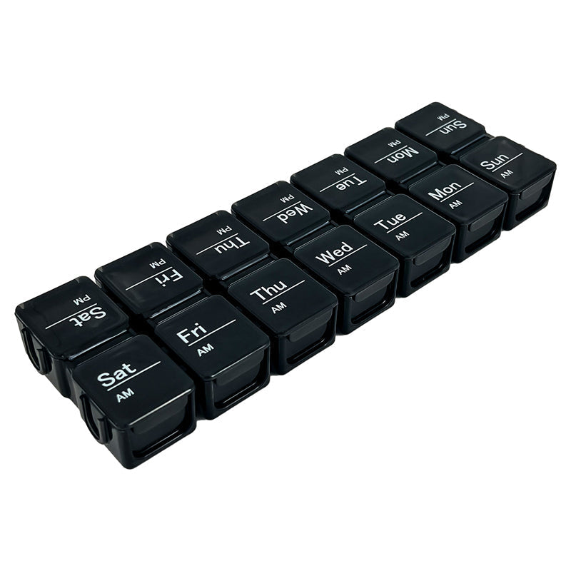 Elektronický týždenný organizér na lieky | 4 alarmy | Modulárne priehradky z plastu | MediSort