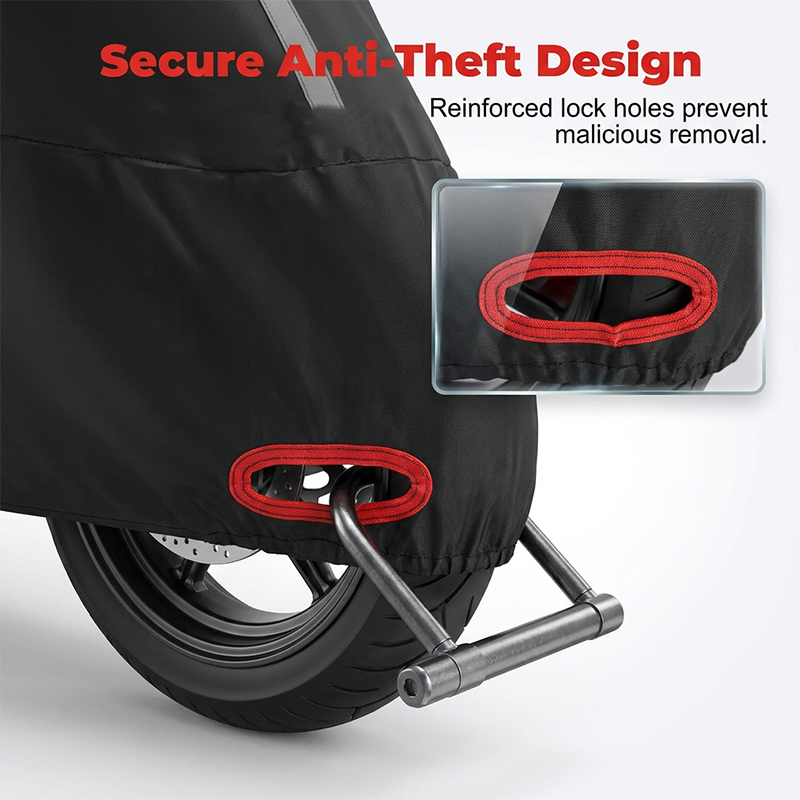 Housse de moto imperméable | Tissu Oxford | Bandes réfléchissantes et ouvertures renforcées pour cadenas | StormShell