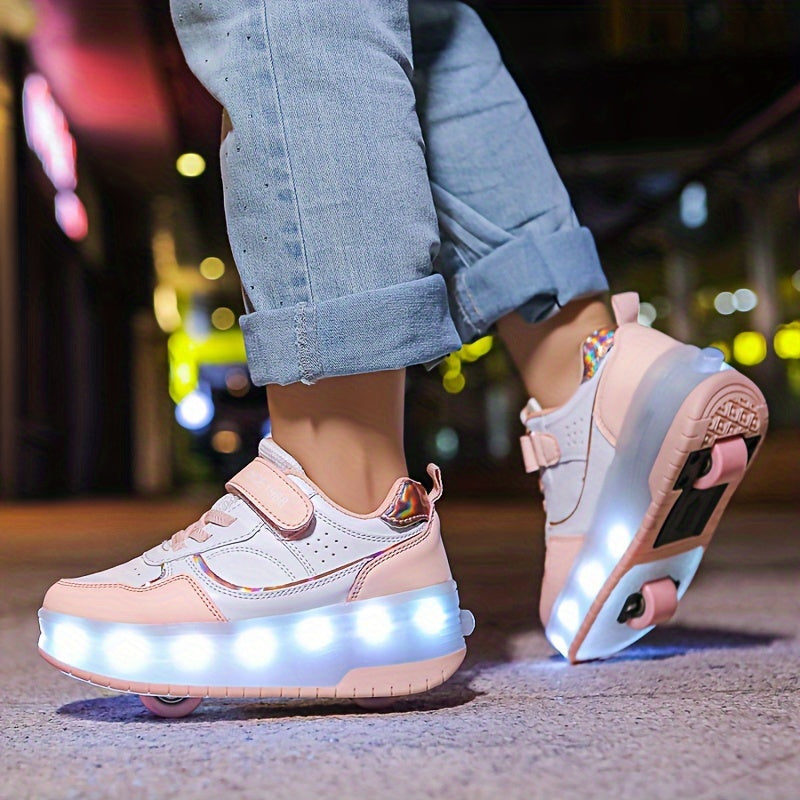 Παιδικά sneakers με ροδάκια | Σόλα LED | Αναδιπλούμενα ροδάκια | RollFlash