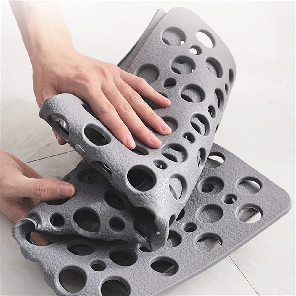 Tappetino da doccia con ventose | PVC antibatterico | Aderenza sicura, con scarico dell’acqua | SafeBath